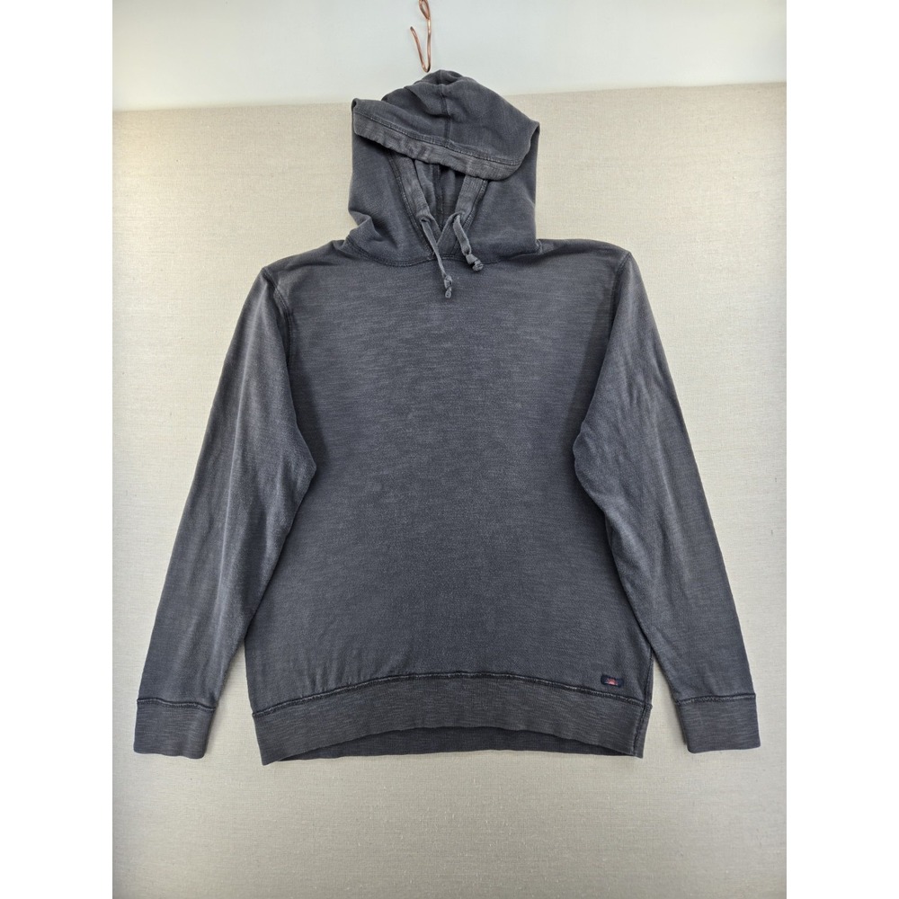 Faherty Hoodie Mens Large Sunwashed Organic Cotton Navy Slub Pullover